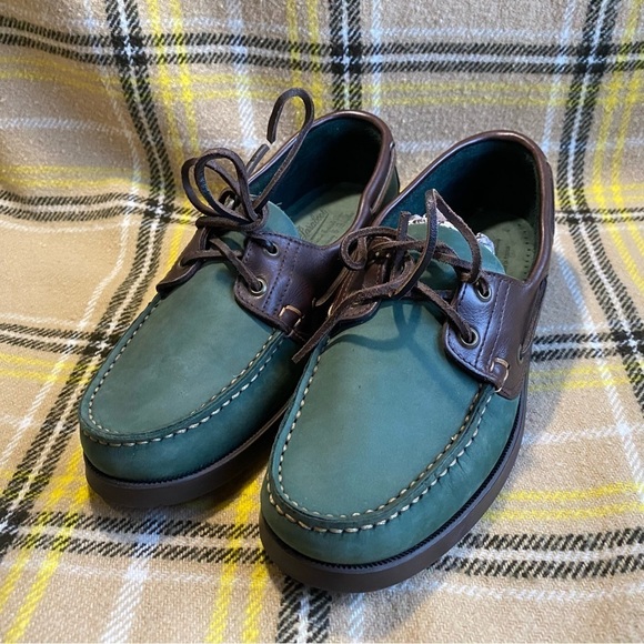 NWOT  DOONEY & BOURKE x PARABOOT Special Edition Boat Shoes Green Leather - Picture 6 of 9